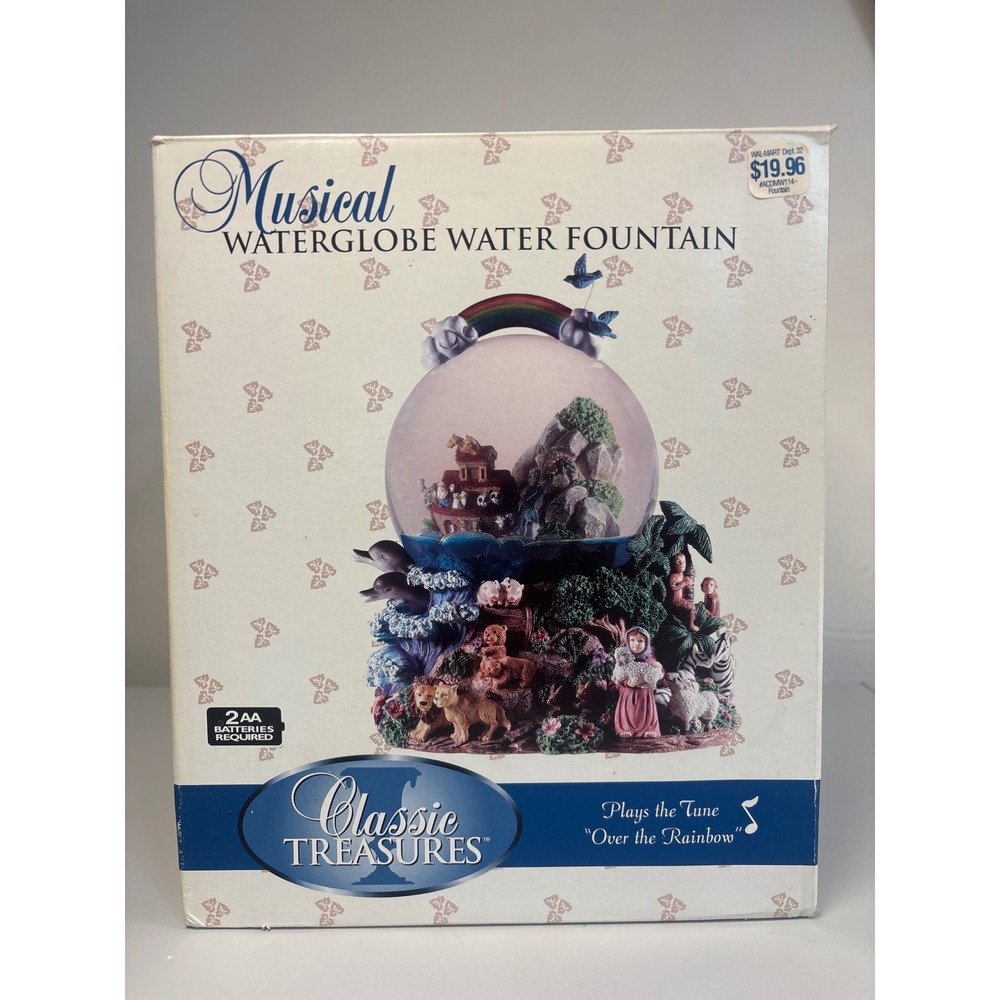 Classic Treasures Noahs Ark Musical Waterglobe Water Fountain Over The Rainbow